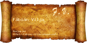 Fábián Vilja névjegykártya